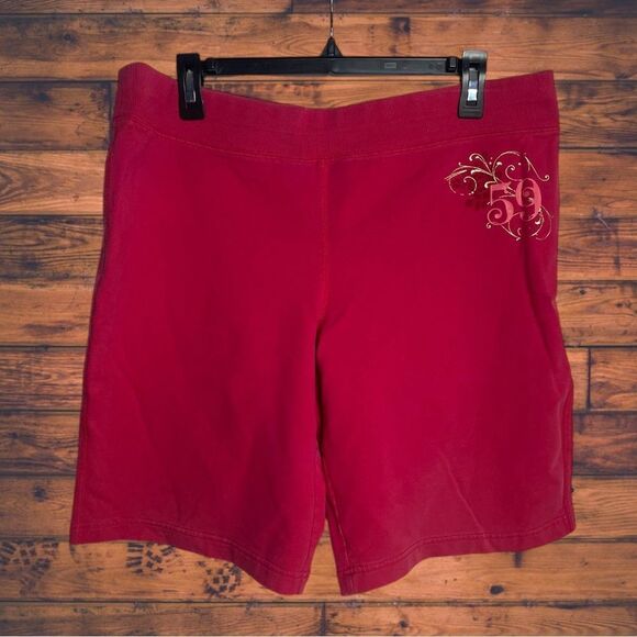 5 for $25🔥Athletic Works Hot Pink Bermuda Sweatpant Shorts Large (12-14) - Picture 1 of 4